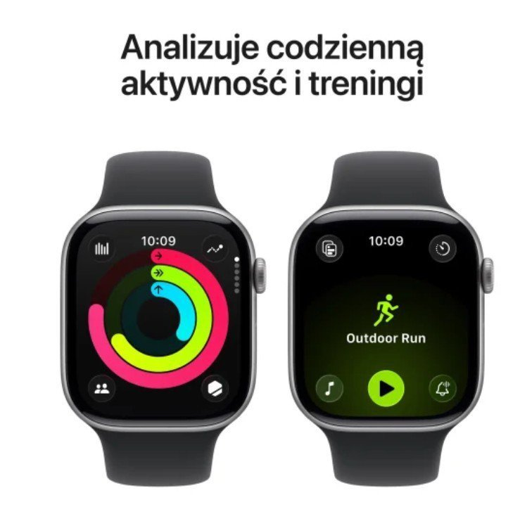 Apple Watch Series 11 GPS+Cellular koperta 46 mm z aluminium w kolorze gwiezdnej szarości, pasek sportowy w kolorze czarnym - ro
