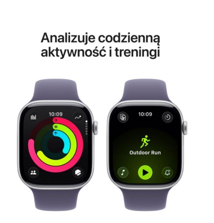 Apple Watch Series 11 GPS+Cellular koperta 46 mm z aluminium w kolorze srebrnym, pasek sportowy w kolorze mlecznego fioletu - ro