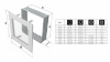 KRATKA kominkowa OSKAR 17x37 czarno-srebrna z żaluzją