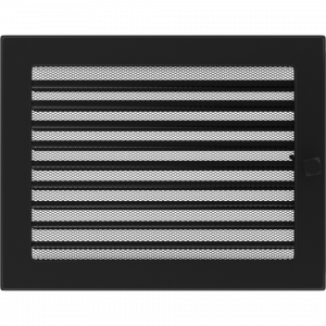KRATKA kominkowa 22x30 czarna z żaluzją