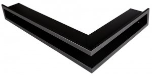 Kratka kominkowa OTWARTA narożna prawa 80x40x6cm czarny mat