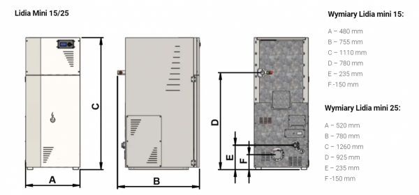 Kocioł na pellet Lidia Compact mini 10/15/25 kW