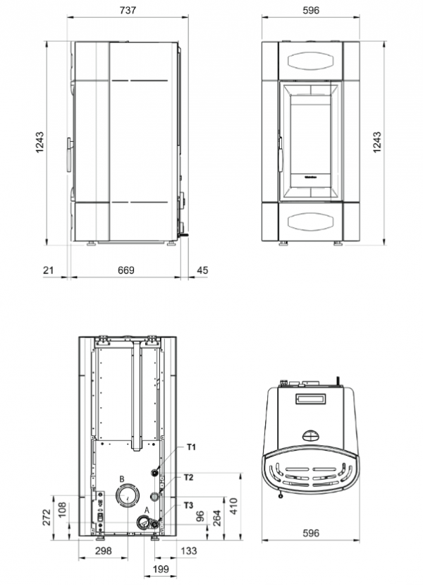 Piec na pellet La Nordica Extraflame ISIDORA IDRO H23