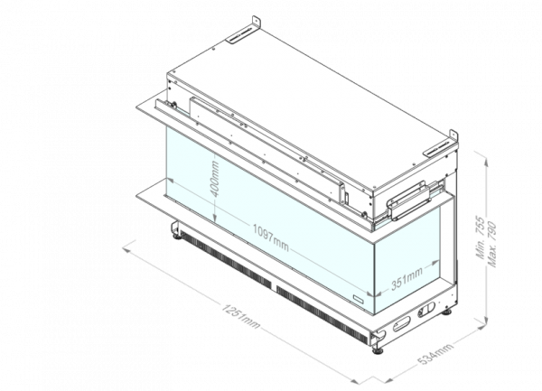 Kominek elektryczny e-MatriX Linear 1050/400 III