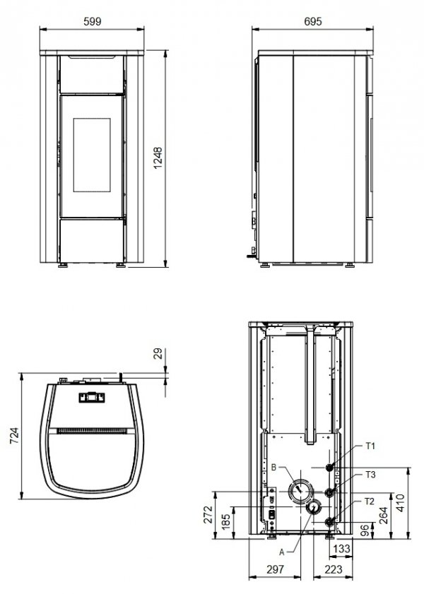 Piec na pellet La Nordica Extraflame MIRIANA IDRO H20