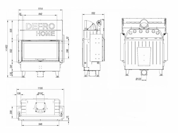 Wkład kominkowy DEFRO Intra L G 