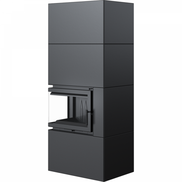 Kominek powietrzny modułowy SIMPLE BOX lewy 8 kW Ø 200 BLACK