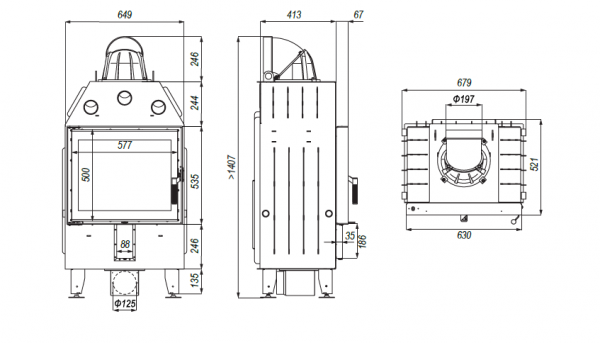 Wkład kominkowy DEFRO Intra SM 10 kW