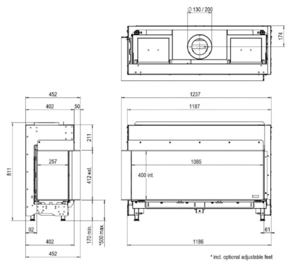 KOMINEK GAZOWY MatriX 1050/400 II