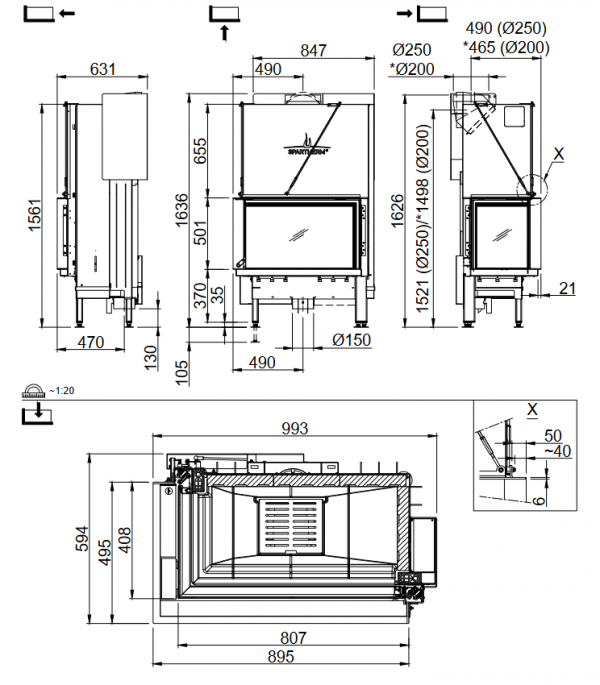 Wkład kominkowy SPARTHERM Premium V-2L-80h