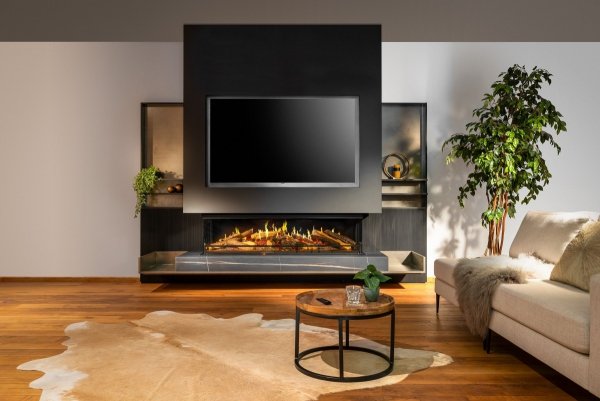 Kominek elektryczny KALFIRE E-one 160S szyba 3-stronna, do zabudowy Dual HD