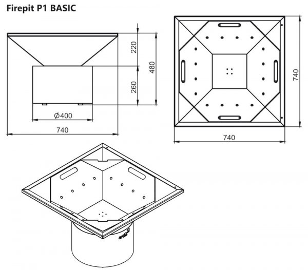 Palenisko ogrodowe Artiss P1 BASIC corten