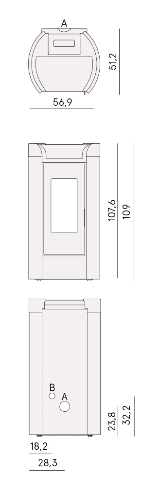 Piecyk na pellet Fenice 11 kW - Cadel