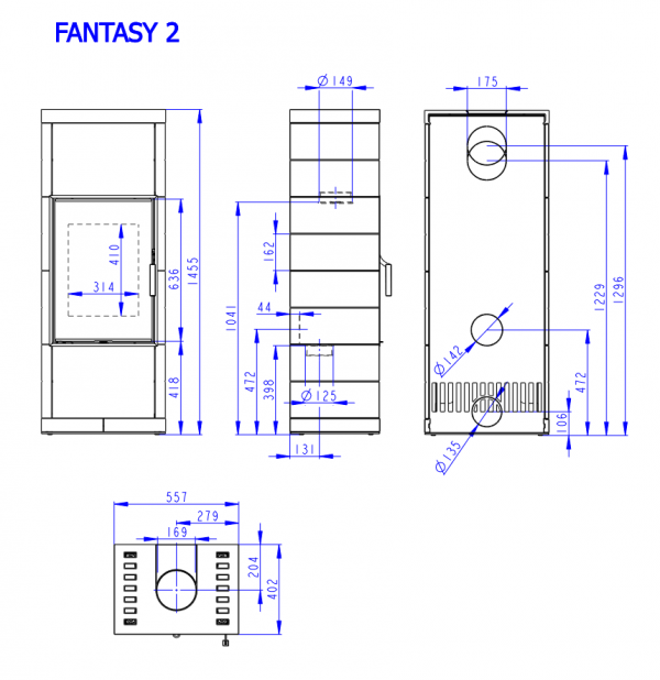 Piec wolnostojący ROMOTOP FANTASY 2 - kafle