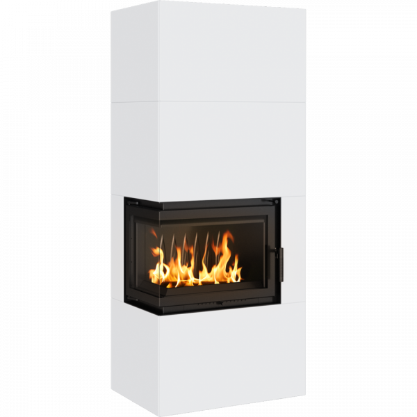 KOMINEK POWIETRZNY SIMPLE BOX lewy 8 kW Ø 200 BIANCO