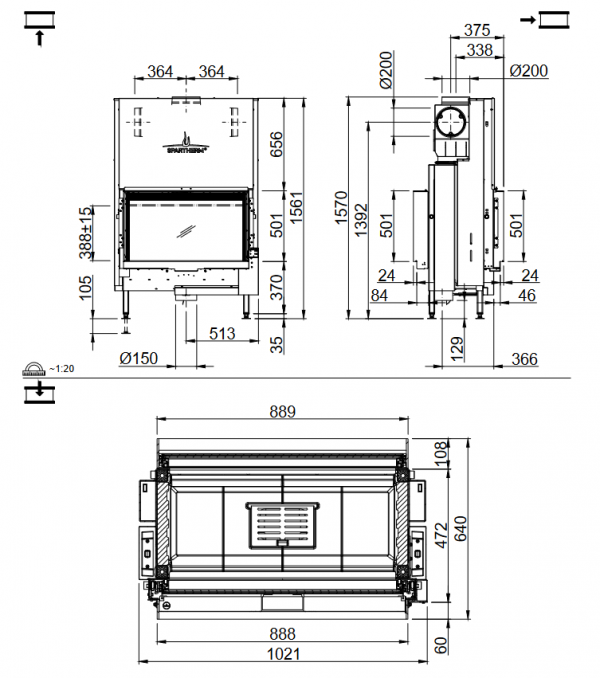 Wkład kominkowy SPARTHERM Premium V-FD-87h