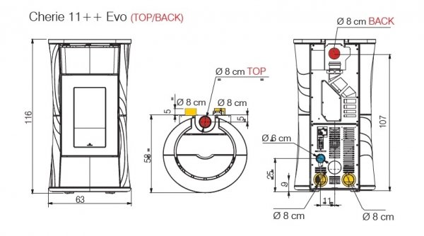 Piec na pellet Edilkamin CHERIE 11+ EVO ceramika