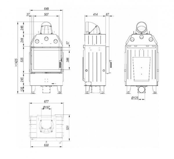 Wkład kominkowy DEFRO Intra S