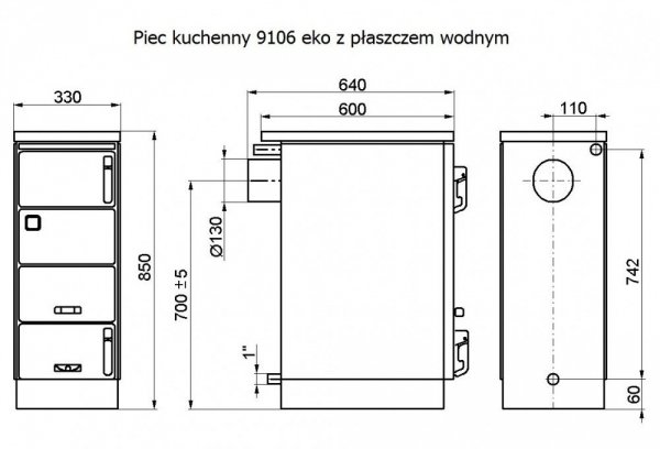 Piec kuchenny Moravia 9106 Karlos - biały z płaszczem wodnym