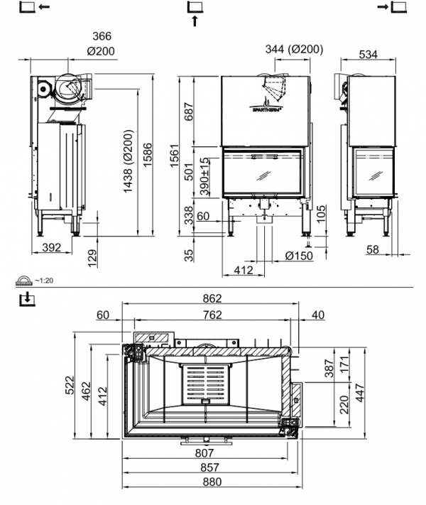 Wkład kominkowy SPARTHERM VARIA 2L-80h