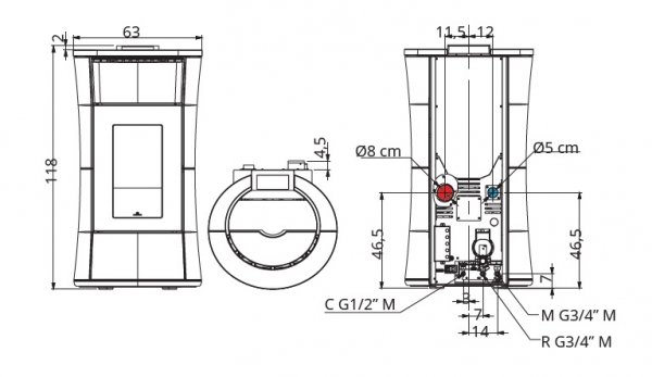 Piec na pellet Edilkamin CHERIE H 14 EVO steatyt