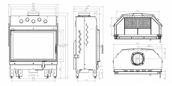 Wkład kominkowy ALBERO AL17S.H-D