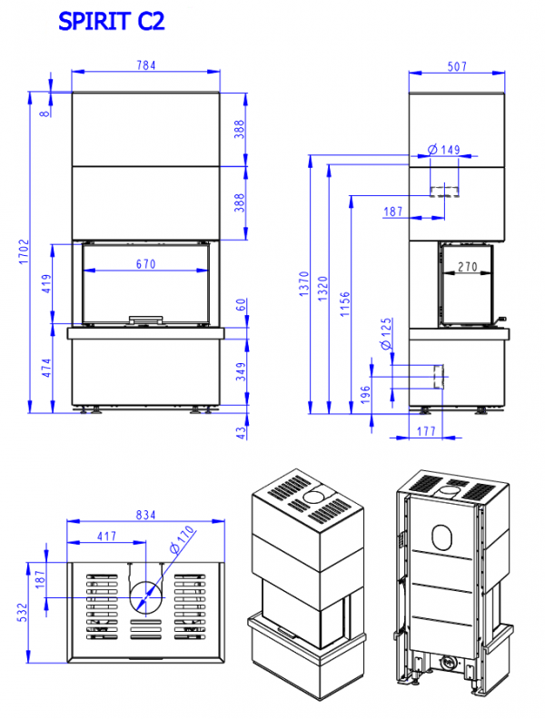 ROMOTOP Kominek kaflowy SPIRIT C2