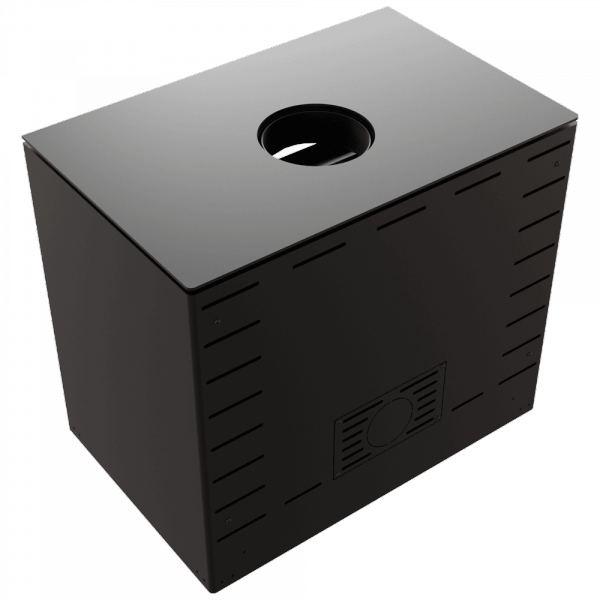 Piec stalowy KARI 70 fi 150 8 kW kominek w zabudowie