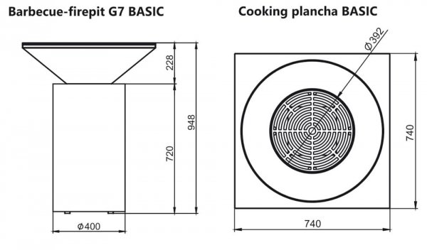 Palenisko-grill ogrodowy Artiss G7 BASIC grafit