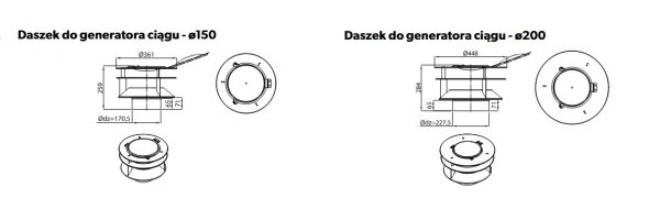 DASZEK do Generatora Ciągu Kominowego - czarny