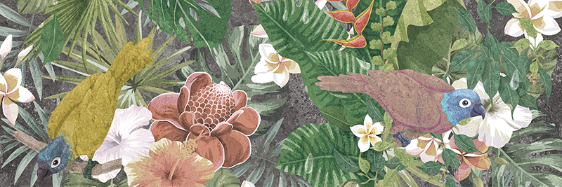 CERAMIKA BIANCA jungle decor 3 300x900 mm Opak. 4 g1 szt