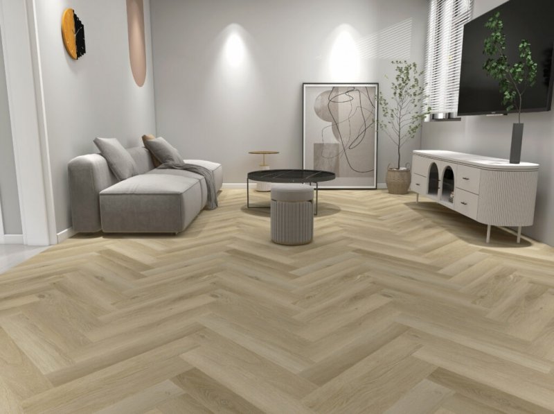 Panele winylowe jodełka VinylTechLab Royal Castle Glamis zintegrowany podkład 23/33 6mm EV-CC-50X-0525-4V-05EIR-025