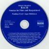 J. S. Bach - Pauliina Fred · Aapo Häkkinen - Sonatas For Flute And Harpsichord (CD)