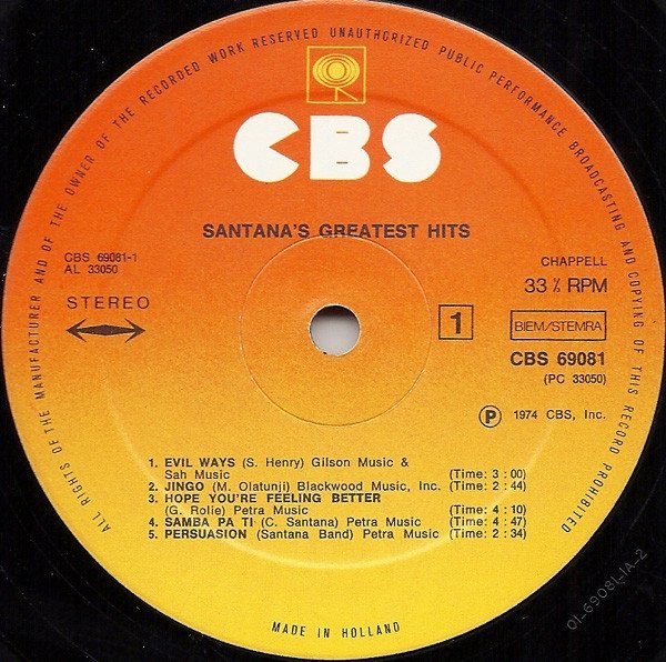 Santana - Santana's Greatest Hits (LP)