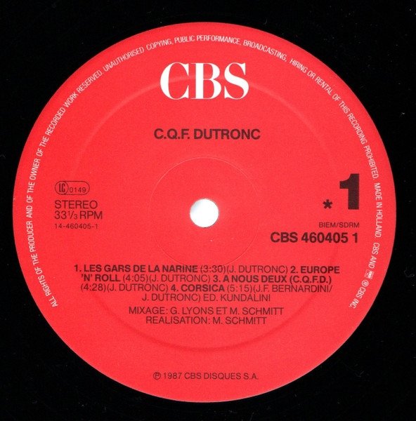 Jacques Dutronc - C.Q.F.Dutronc (LP)