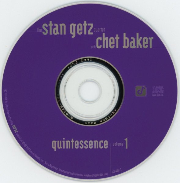 The Stan Getz Quartet With Chet Baker - Quintessence Volume 1 (CD)