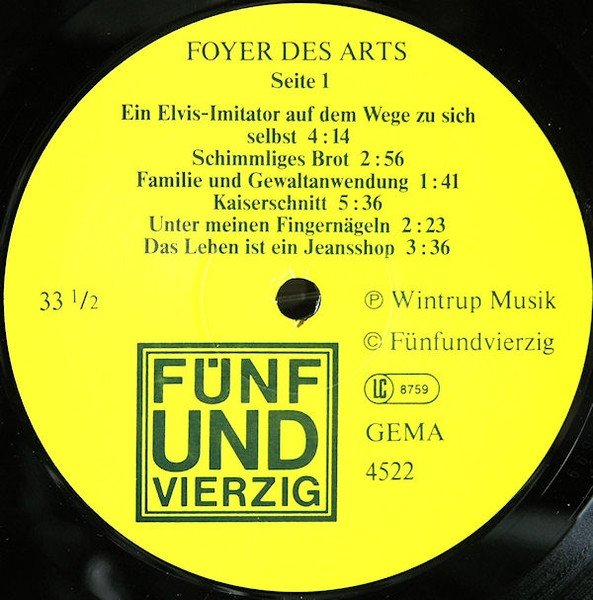 Foyer des Arts - Die Unfaehigkeit Zu Fruehstuecken (LP)