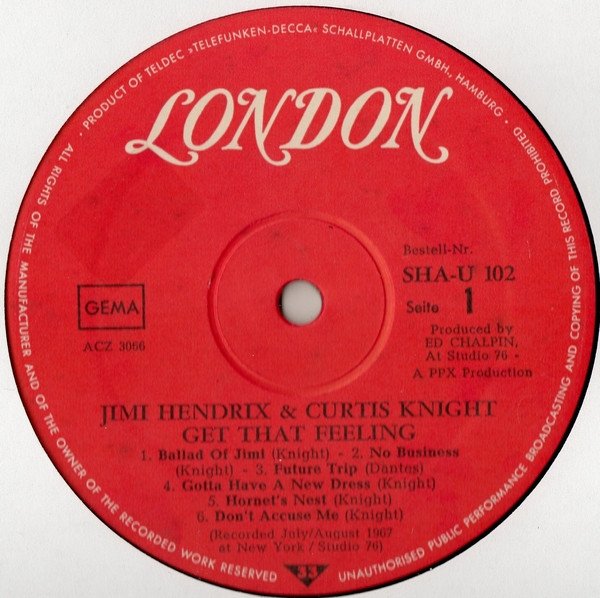 Jimi Hendrix And Curtis Knight - Get That Feeling (LP)