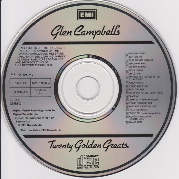 Glen Campbell - Glen Campbell's Twenty Golden Greats (CD)