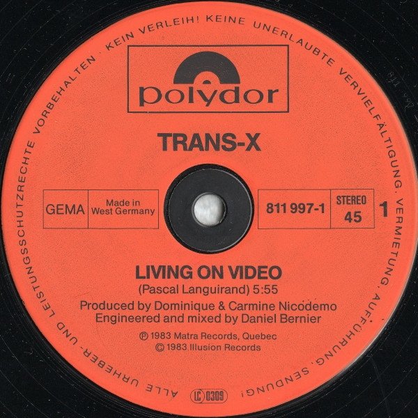 Trans-X - Living On Video / Digital World (12'')