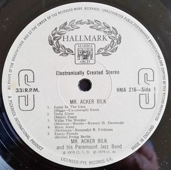 Mr. Acker Bilk And His Paramount Jazz Band - Mr. Acker Bilk (LP)