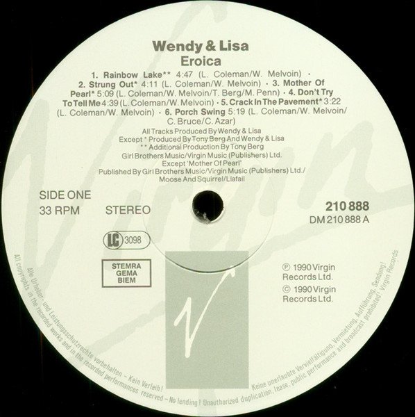 Wendy &amp; Lisa - Eroica (LP)