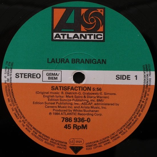 Laura Branigan - Satisfaction (Special Dance Mix) (12'')
