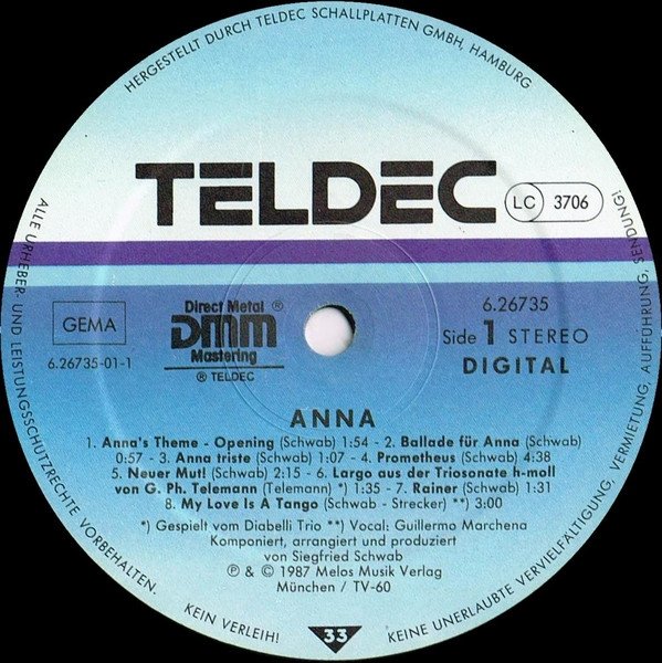 Sigi Schwab - Anna (Original Soundtrack Aus Der Gleichnamigen TV-Serie) (LP)