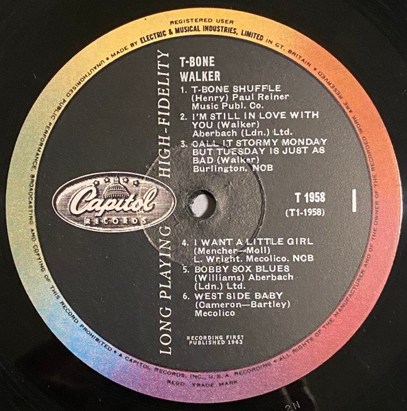 T-Bone Walker - The Great Blues Vocals And Guitar Of T-Bone Walker (His Original 1945-1950 Performances) (LP)