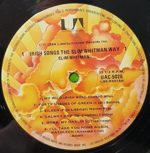 Slim Whitman - Irish Songs The Slim Whitman Way (LP)