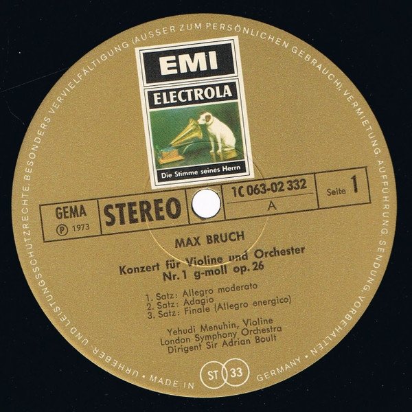 Max Bruch - Yehudi Menuhin, London Symphony Orchestra, Sir Adrian Boult - Konzerte Für Violine Und Orchester Nr.1 G-Moll Op.26 / Nr.2 D-Moll Op.44 (LP)