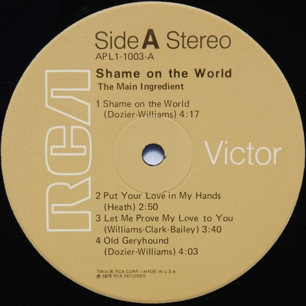 The Main Ingredient - Shame On The World (LP)