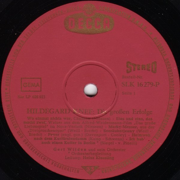 Hildegard Knef - Die Großen Erfolge (LP)