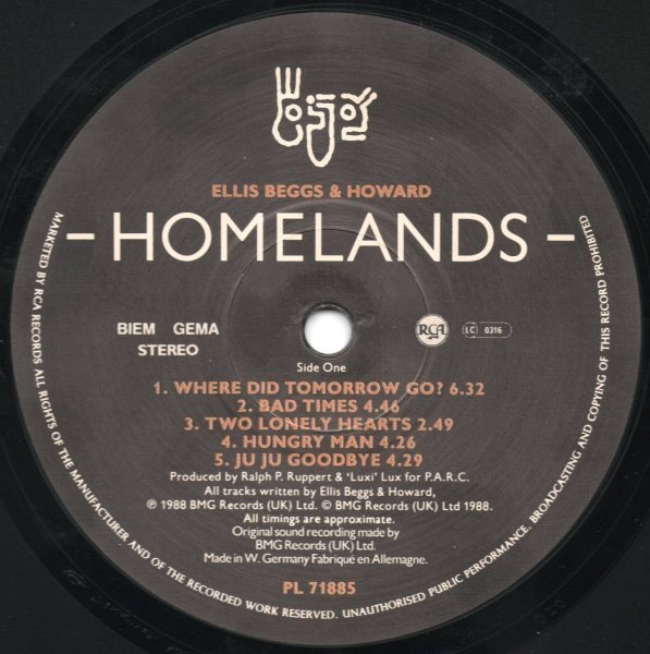Ellis Beggs &amp; Howard - Homelands (LP)